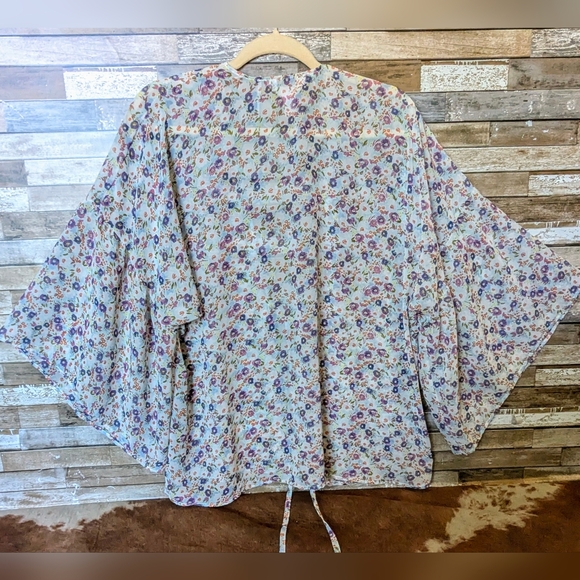 LC Lauren Conrad Bat Wing Kimono With Tie - Picture 8 of 12